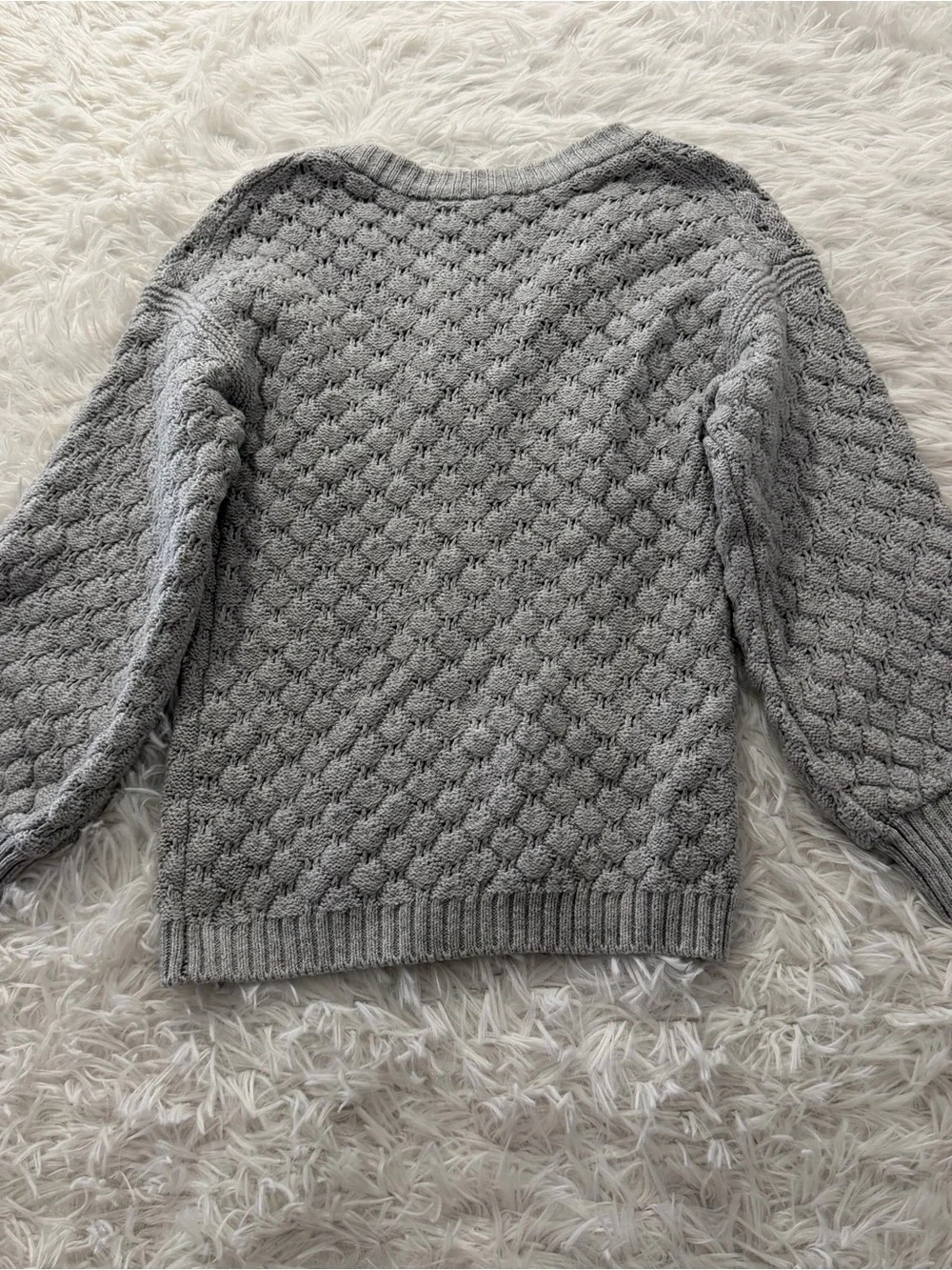 JANIE AND JACK Girls Textured Knit Cardigan Sweater Size 5 High Rise Heather
